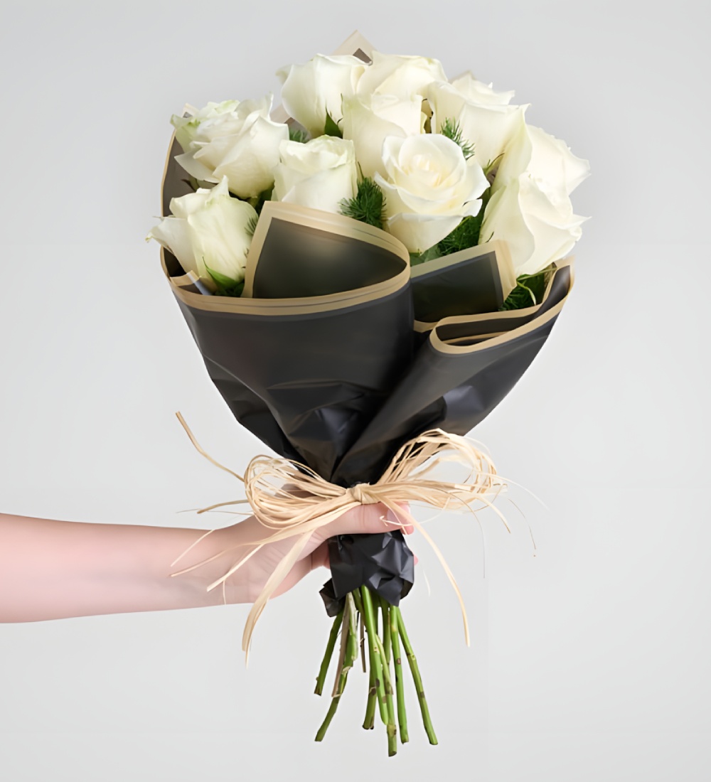 11 White Rose Bouquet 11 White Rose Bouquet