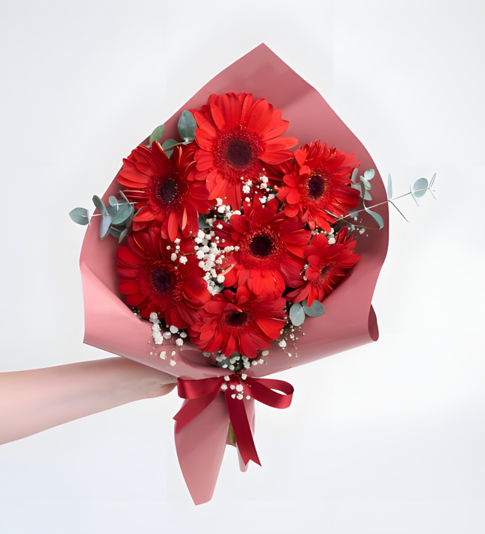 Kırmızı Gerbera Çiçek Buketi Kırmızı Gerbera Çiçek Buketi